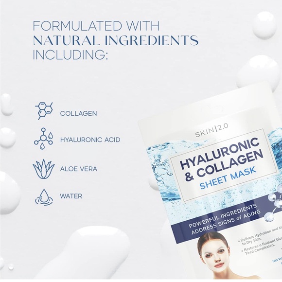 Skin 2.0 Hyaluronic Acid And Collagen Sheet Face Mask - Picture 8 of 10